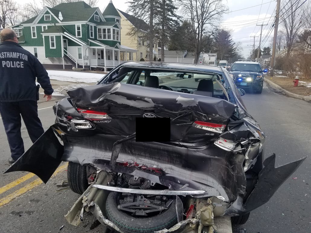 Rear ended Toyota Camry totaled in Easthampton, MA