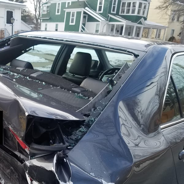 Rear ended Toyota Camry totaled in Easthampton, MA