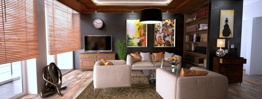 Upscale home living room with many valuables