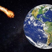 illustration of meteorite heading towards earth