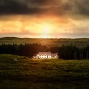 House in the middle of nowhere with storm approaching