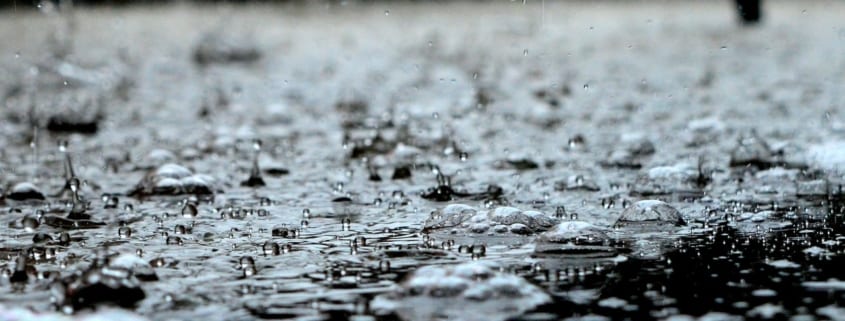 Ground with raindrops